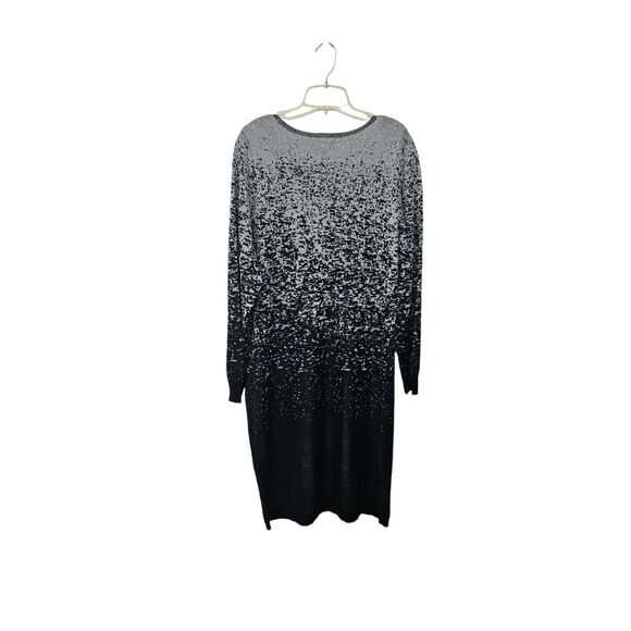 Alison Andrews Womens Sweater Dress Size 1X Metallic Ombre Glam Event Silver - Picture 5 of 11